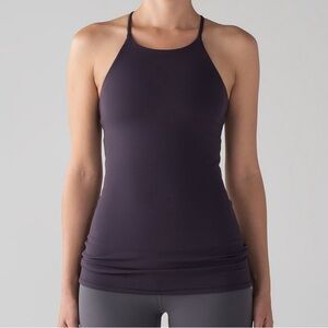 Lululemon Sun Setter Tank (B/C Cup) Boysenberry Purple High Neck Top